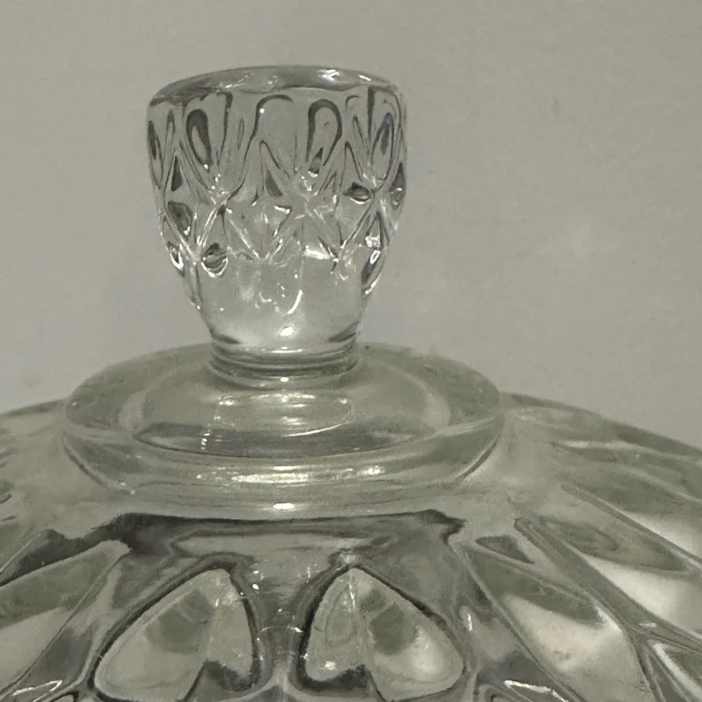 Vintage Elegant Glass Ice Bucket with Tongs great condition